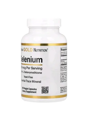 Селен бездріжджовий California Gold Nutrition Selenium 200 мкг вег. капсули №180