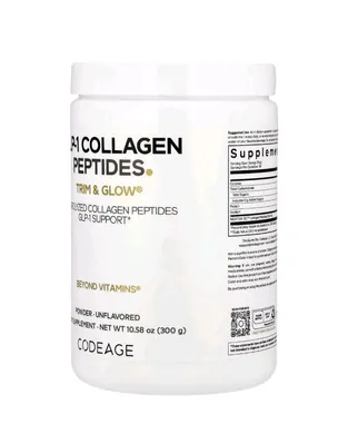 Колагенові пептиди GLP-1 CodeAge GLP-1 Collagen Peptides Trim & Glow з нейтральним смаком, 300 г