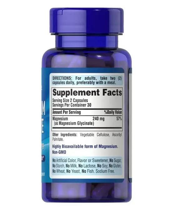 Магній гліцинат Puritan's Pride Magnesium Glycinate 240 мг, 60 капсул