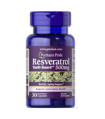 Ресвератрол Puritan s Pride Resveratrol 500 мг, 30 капсул