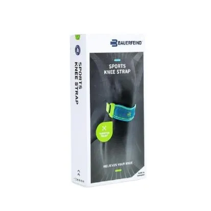 Бандаж на колінний суглоб Bauerfeind Sports Knee Strap пателярний фіксуючий, блакитний, розмір M