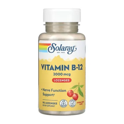Вітамін B12 Solaray Vitamin B12 2000 мкг вишня, 90 льодяників