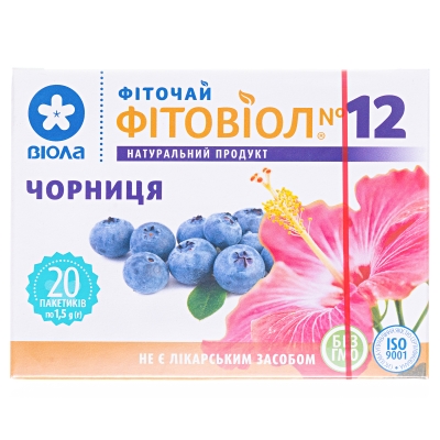 Фиточай Фитовиол №12 Черника по 1.5 г №20 в фил.-пак.