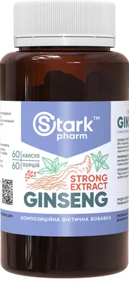 Женьшень Stark Pharm Stark Ginseng Strong Extract (8% гінсенозидів/капс.), 60 капсул