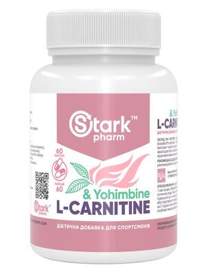 Жиросжигатель проблемных зон Stark Pharm Stark L-Carnitine & Yohimbine, 60 капсул