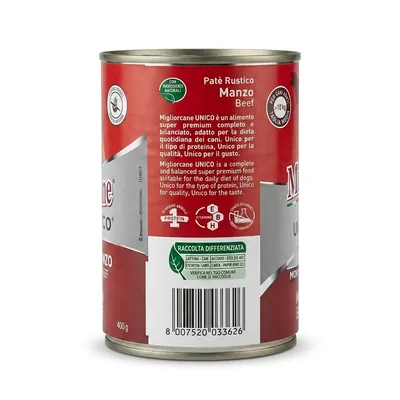 Корм вологий Morando Migliorcane UNICO Rustic для собак з яловичиною, 400 г