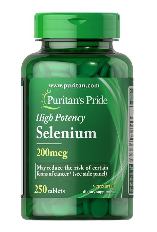 Селен Puritan's Pride Selenium 200 мкг, 250 таблеток