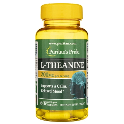 Аминокислота L-Теанин Puritan's Pride L-Theanine 200 мг, 60 капсул