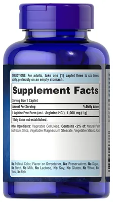 Аргінін Puritan's Pride L-Arginine 1000 мг, 100 капсул