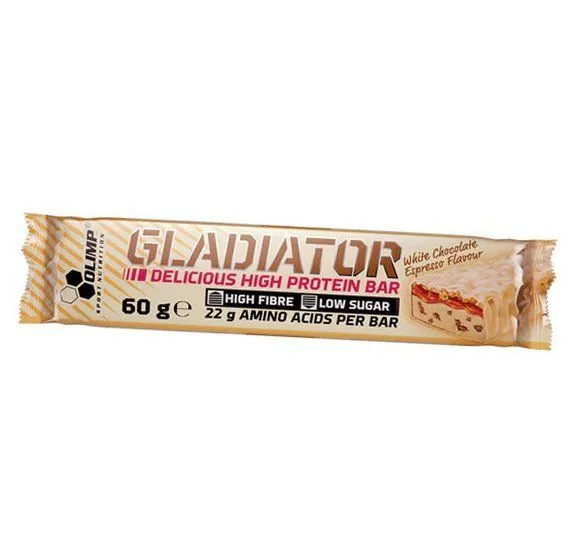 Батончик протеїновий Olimp Gladiator білий шоколад-еспресо, 60 г