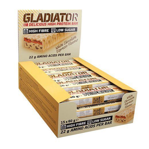 Батончик Olimp Gladiator білий шоколад-еспресо, 60 г