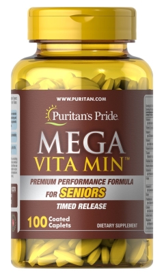 Витаминный комплекс Puritan's Pride Mega Vita Min Multivitamin for Seniors для пожилых людей, 100 каплет