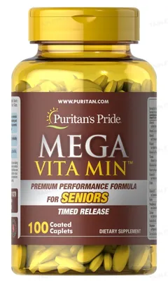 Вітамінний комплекс Puritan's Pride Mega Vita Min Multivitamin for Seniors для людей похилого віку, 100 каплет