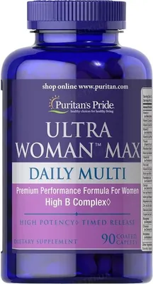 Вітаміни Puritan's Pride Ultra Woman Max Daily Multi для жінок, 90 каплет