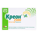Креон 25000 капсули тв. з гастрорезист. гран. по 300 мг №20 (10х2)