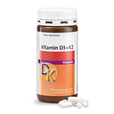Витамин Д3 1000 МЕ + К2 100 мкг Sanct Bernhard Vitamin-D3+K2, 180 капсул