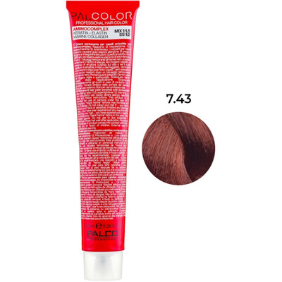 Крем-краска для волос Palco Professional Color № 7.43 блонд средний медно-золотистый 100 мл