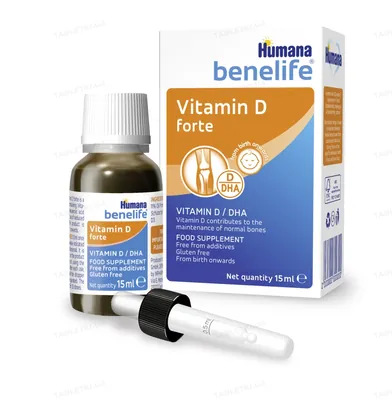 Хумана Бенелайф Humana benelife D3 400 МО+ DHA для дітей  краплі по 15 мл у флак.