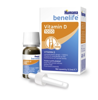 Хумана Бенелайф Humana benelife D3 1000 МЕ капли по 5,5 мл во флак.