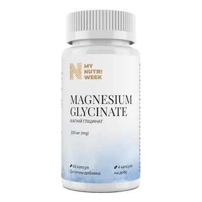 МагнійгліцинатMyNutriWeekMagnesiumGlycinate,60капсул