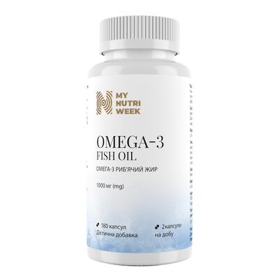 Омега-3 ісландський риб'ячий жир My Nutri Week Omega-3 Fish Oil, 180 капсул