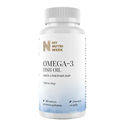 Омега-3 ісландський риб'ячий жир My Nutri Week Omega-3 Fish Oil, 180 капсул