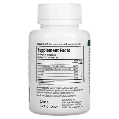 Экстракт выдержанного чеснока Kyolic Aged Garlic Extract Cleanse & Digestion Formula 102, 100 капсул