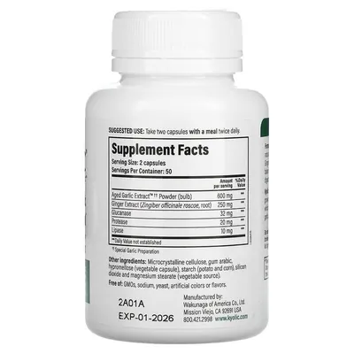 Екстракт витриманого часнику Kyolic Aged Garlic Extract Cleanse & Digestion Formula 102, 100 капсул