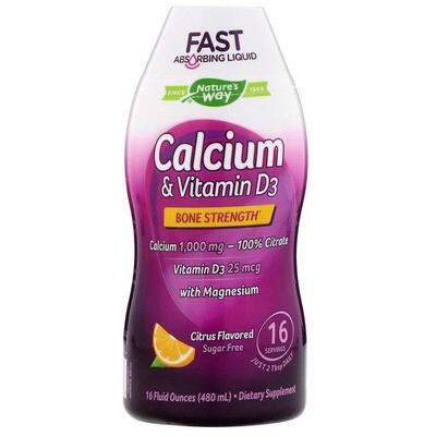 Кальцій і вітамін D3 Nature's Way Calcium & Vitamin D3 цитрус, 480 мл