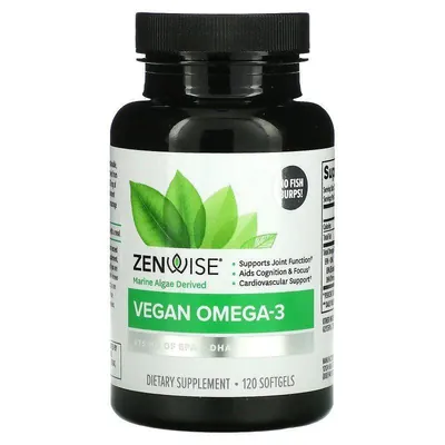 Омега-3 Zenwise Vegan Omega-3 для веганів, 120 гелевих капсул