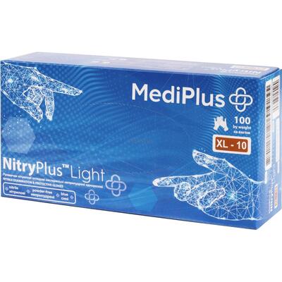 Рукавички оглядові MediPlus нітрилові неприпудрені, розмір XL, нестерильні, сині, 1 пара