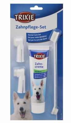 Зубная паста с щеткой для собак Trixie 2561 с ароматом мяты, 100 г