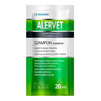 Шампунь Eurowet Alervet гіпоалергенний для собак та котів з олією календули, 20 мл