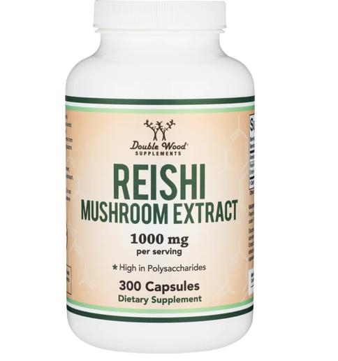 Гриба Рейши экстракт Double Wood Reishi Mushroom Extract 1000 мг, 300 капсул