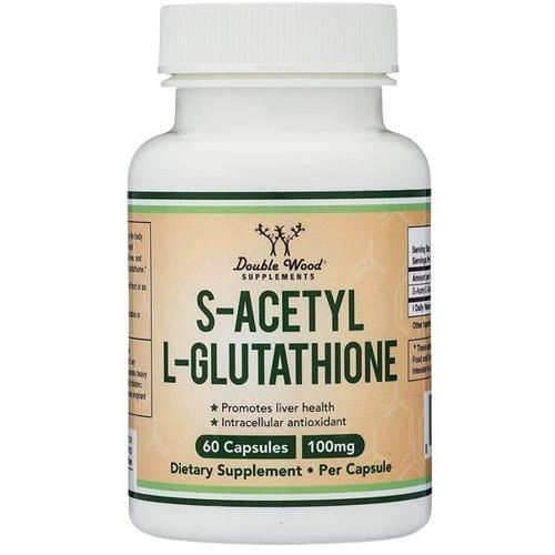 S-ацетил L-глутатіон Double Wood S-Acetyl L-Glutathione 100 мг, 60 капсул