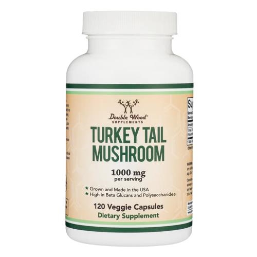 Гриб Трутовик разноцветный Double Wood Turkey Tail Mushroom 1000 мг, 120 капсул