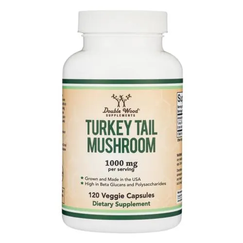 Гриб Трутовик різнобарвний Double Wood Turkey Tail Mushroom 1000 мг, 120 капсул