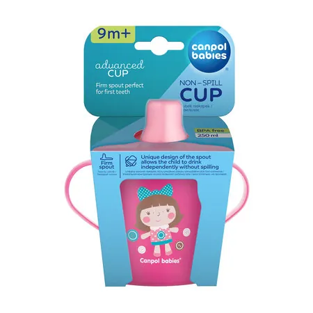 Кружка-непроливайка Canpol babies дитяча, 31/200, рожева, 250 мл