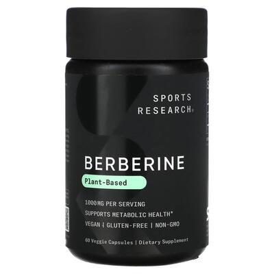 Берберін Sports Research Berberine 500 мг, 60 вегетаріанських капсул