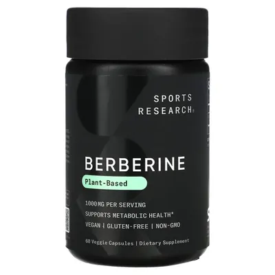 Берберін Sports Research Berberine 500 мг, 60 вегетаріанських капсул