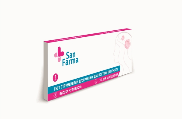 Тест струйный San Farma для ранней диагностики беременности, 1 штука