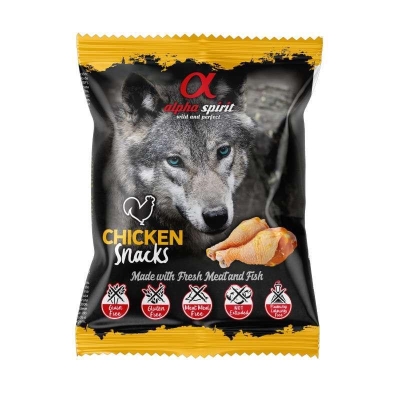 Лакомства полувлажные для собак Alpha Spirit DOG Snacks Chicken, 50 г