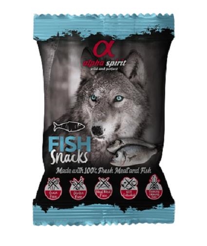 Лакомства полувлажные для собак Alpha Spirit DOG Snacks Fish с рыбой, кубики, 50 г