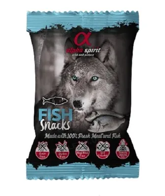 Ласощі напіввологі для собак Alpha Spirit DOG Snacks Fish з рибою, кубики, 50 г