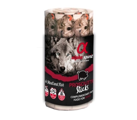 Лакомства полувлажные для собак Alpha Spirit DOG Sticks Prosciutto с прошутто, палочки, 16 штук, 160 г