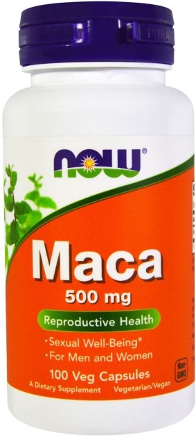 Диетическая добавка Перуанская Maкa NOW Maca 500 мг веганские капсулы №100
