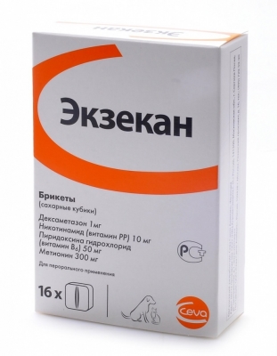 Экзекан сахарные кубики от аллергии для собак, 8 штук (блистер)