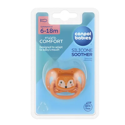 Пустушка силіконова Canpol Babies Cute Animals симетрична 34/925_ua, 6-18 місяців, 1 шт
