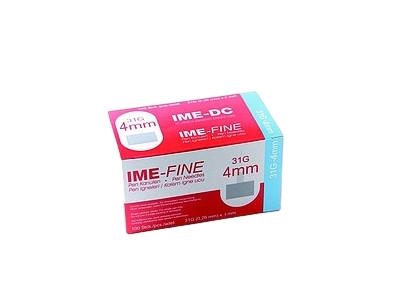 Голки для шприц-ручок Ime-fine одноразові стерильні 31G (0,26 х 4 мм), 100 штук