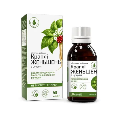 Женьшень AN NATUREL Красота та Здоров'я з цукром краплі, 50 мл